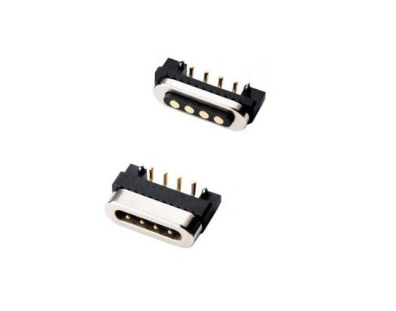 Magnetic 4 Pin unghi drept Pogo Pin Conector